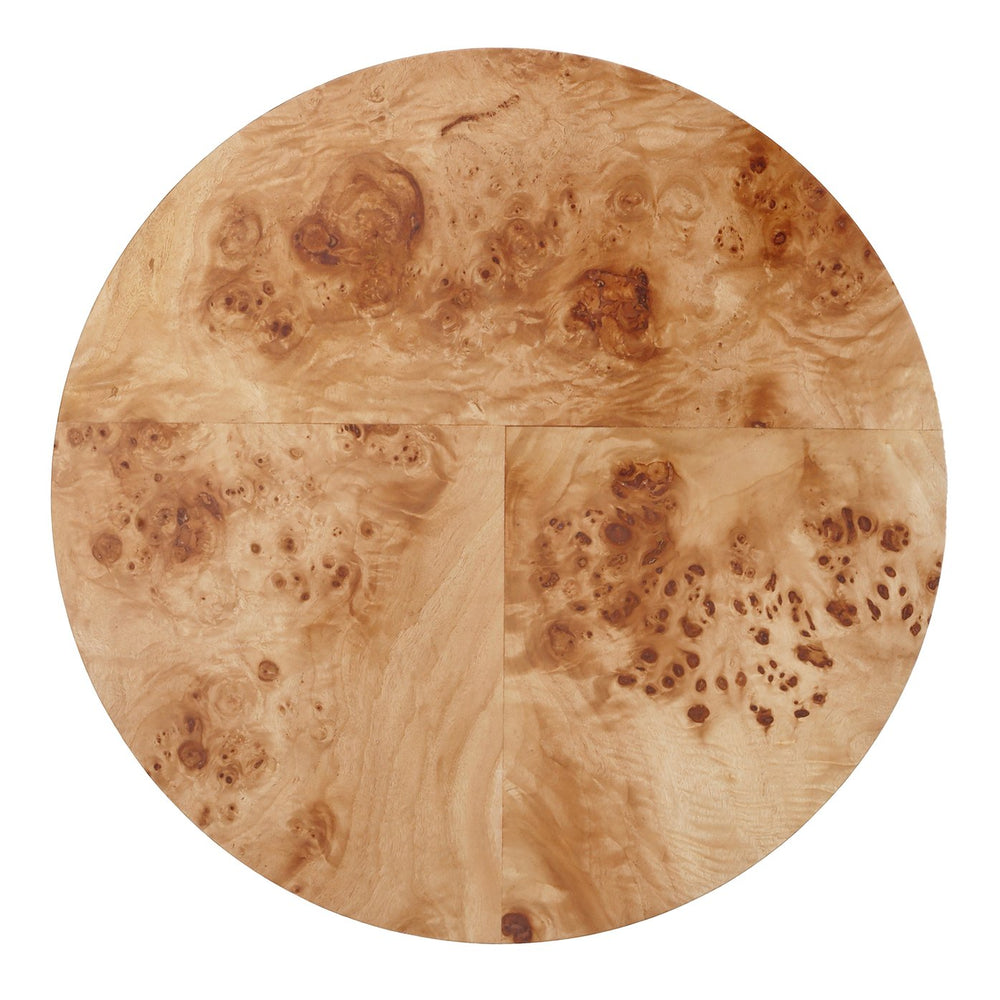 New Pacific Direct Arsenio Burl Wood Round Coffee Table - Unique Patterns, Modern Sophistication For Stylish Living Spaces Natural Burl  1270011-na-npd