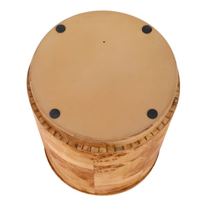 New Pacific Direct Arsenio Burl Wood Round Coffee Table - Unique Patterns, Modern Sophistication For Stylish Living Spaces Natural Burl  1270011-na-npd