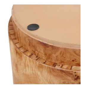 New Pacific Direct Arsenio Burl Wood Round Coffee Table - Unique Patterns, Modern Sophistication For Stylish Living Spaces Natural Burl  1270011-na-npd