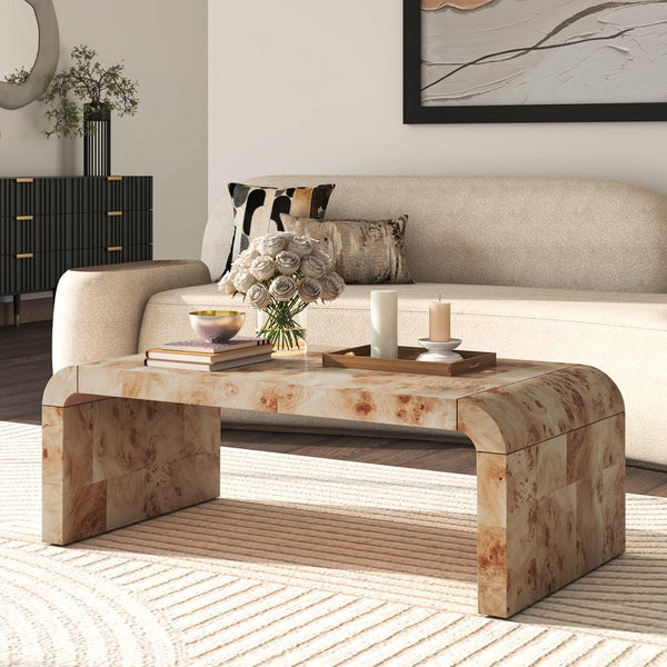 New Pacific Direct Adriel Burl Wood Coffee Table – Stunning Natural Beauty With Unique Patterns For Modern Sophistication Natural Burl  1270012-na-npd