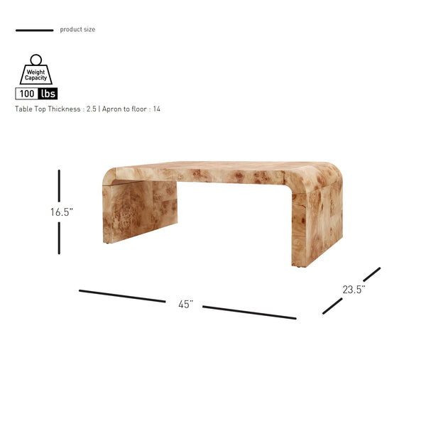 New Pacific Direct Adriel Burl Wood Coffee Table – Stunning Natural Beauty With Unique Patterns For Modern Sophistication Natural Burl  1270012-na-npd