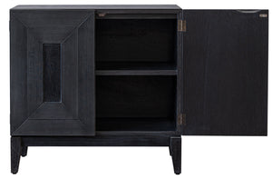 New Pacific Direct Covey Modern 2-door Cabinet With 3d Reeded Pattern, Brushed Black Finish & Ample Storage Space Brushstroke Black  1270013-npd