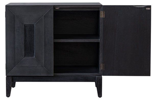 New Pacific Direct Covey Modern 2-door Cabinet With 3d Reeded Pattern, Brushed Black Finish & Ample Storage Space Brushstroke Black  1270013-npd