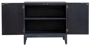 New Pacific Direct Covey Modern 2-door Cabinet With 3d Reeded Pattern, Brushed Black Finish & Ample Storage Space Brushstroke Black  1270013-npd