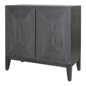 New Pacific Direct Covey Modern 2-door Cabinet With 3d Reeded Pattern, Brushed Black Finish & Ample Storage Space Brushstroke Black  1270013-npd