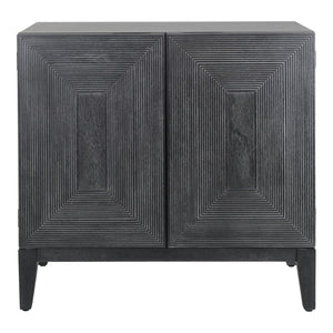 New Pacific Direct Covey Modern 2-door Cabinet With 3d Reeded Pattern, Brushed Black Finish & Ample Storage Space Brushstroke Black  1270013-npd