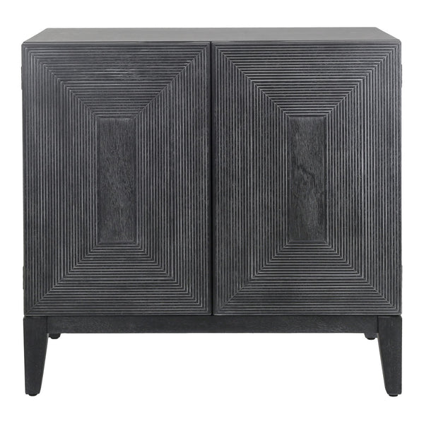 New Pacific Direct Covey Modern 2-door Cabinet With 3d Reeded Pattern, Brushed Black Finish & Ample Storage Space Brushstroke Black  1270013-npd
