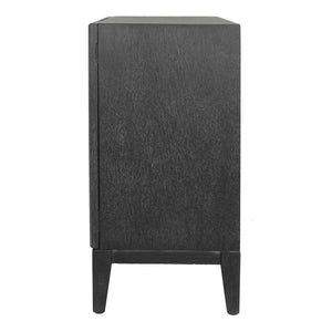 New Pacific Direct Covey Modern 2-door Cabinet With 3d Reeded Pattern, Brushed Black Finish & Ample Storage Space Brushstroke Black  1270013-npd