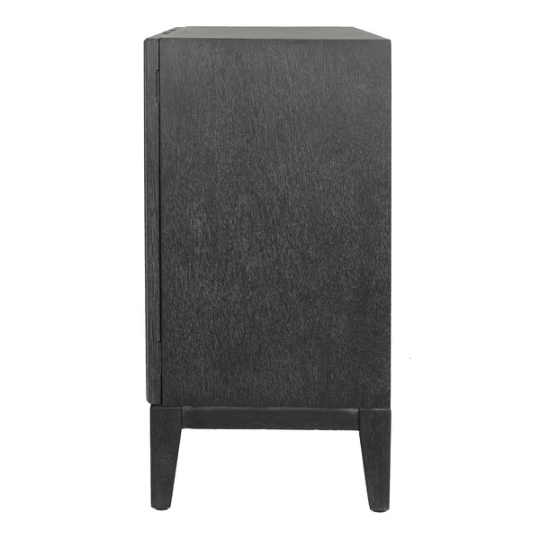New Pacific Direct Covey Modern 2-door Cabinet With 3d Reeded Pattern, Brushed Black Finish & Ample Storage Space Brushstroke Black  1270013-npd
