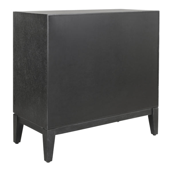 New Pacific Direct Covey Modern 2-door Cabinet With 3d Reeded Pattern, Brushed Black Finish & Ample Storage Space Brushstroke Black  1270013-npd