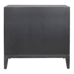 New Pacific Direct Covey Modern 2-door Cabinet With 3d Reeded Pattern, Brushed Black Finish & Ample Storage Space Brushstroke Black  1270013-npd