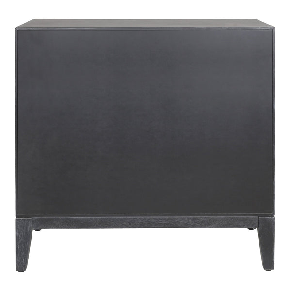 New Pacific Direct Covey Modern 2-door Cabinet With 3d Reeded Pattern, Brushed Black Finish & Ample Storage Space Brushstroke Black  1270013-npd