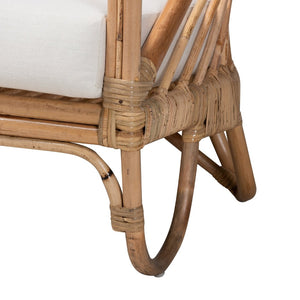 Baxton Studio bali Aliane Modern Bohemian Loveseat - Handcrafted Natural Rattan with Plush Cushions for Comfort DC8041-Rattan-LS