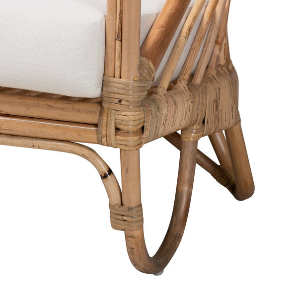 Baxton Studio bali Aliane Modern Bohemian Loveseat - Handcrafted Natural Rattan with Plush Cushions for Comfort DC8041-Rattan-LS
