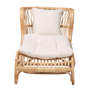 Baxton Studio bali Delara Modern Bohemian Rattan Chaise Lounge - Handcrafted Comfort for Indoor & Outdoor Spaces DC8029-Rattan-Chaise