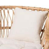 Baxton Studio Bali & Pari Delara Modern Bohemian Natural Brown Rattan Chaise