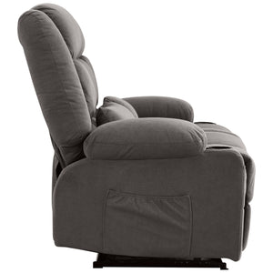 English Elm Recliner Oversized Manual Loveseat with Cup Holders and Side Pocket, Ergonomic 150° Recline, 600lb Capacity Grey W1521S00074