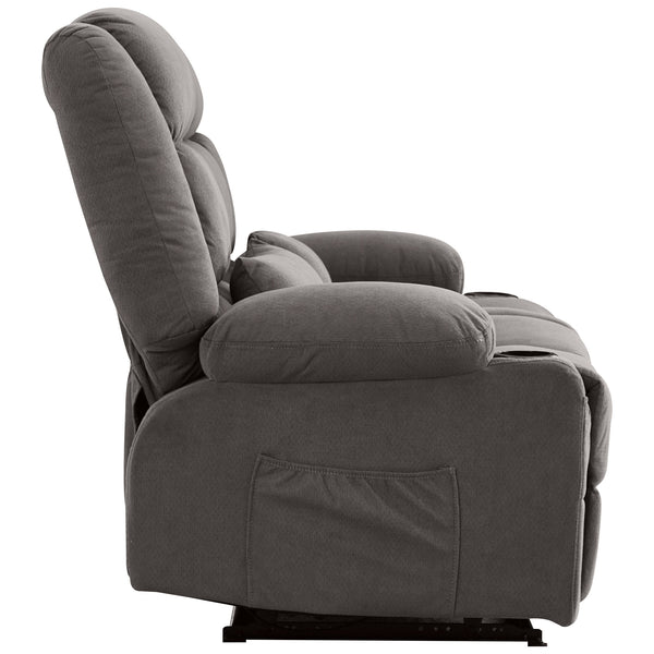 English Elm Recliner Oversized Manual Loveseat with Cup Holders and Side Pocket, Ergonomic 150° Recline, 600lb Capacity Grey W1521S00074