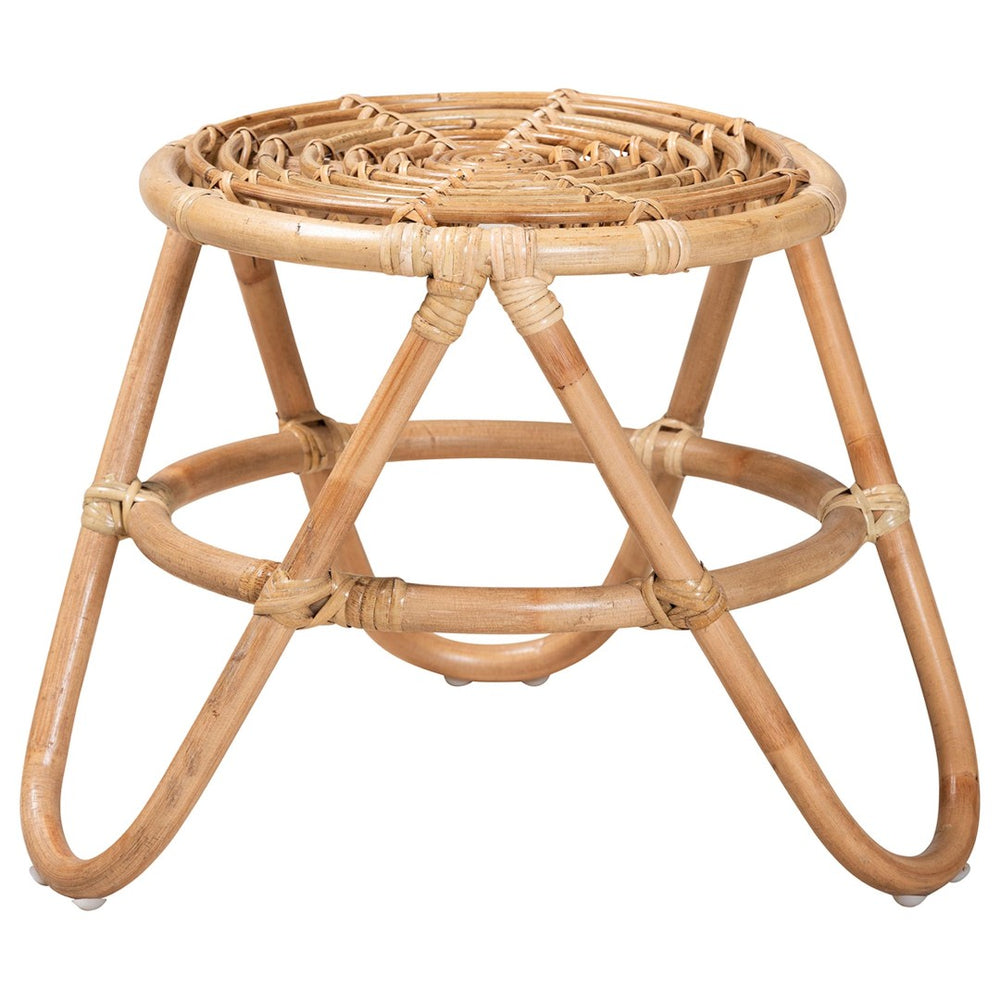 Baxton Studio bali Jacinda Handcrafted Natural Rattan End Table - Modern Bohemian Design for Chic Interiors DC785-Rattan-ET
