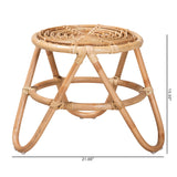 Baxton Studio Bali & Pari Jacinda Modern Bohemian Natural Brown Rattan End Table