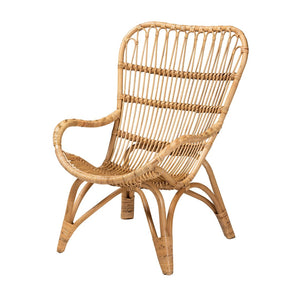 Baxton Studio bali Earvin Modern Bohemian Rattan Armchair - Handcrafted, Ergonomic Design for Stylish Living Spaces DC8005-Rattan-CC