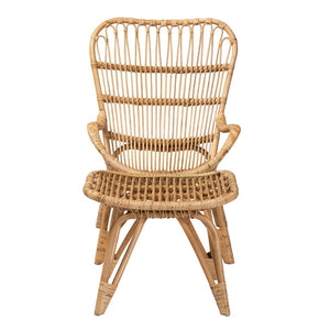 Baxton Studio Baxton Studio Earvin Bohemian Rattan Armchair & Footstool Set - Handcrafted Comfort for Your Home DC8005-Rattan-2PC Set