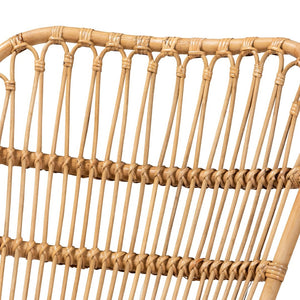 Baxton Studio Baxton Studio Earvin Bohemian Rattan Armchair & Footstool Set - Handcrafted Comfort for Your Home DC8005-Rattan-2PC Set