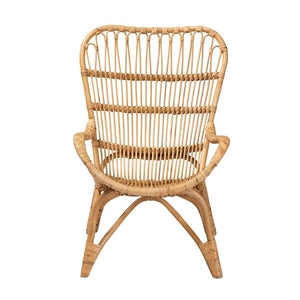 Baxton Studio bali Earvin Modern Bohemian Rattan Armchair - Handcrafted, Ergonomic Design for Stylish Living Spaces DC8005-Rattan-CC