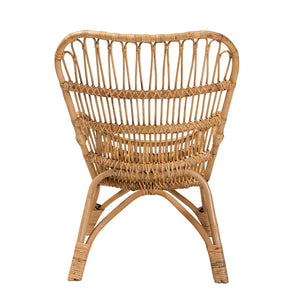 Baxton Studio bali Earvin Modern Bohemian Rattan Armchair - Handcrafted, Ergonomic Design for Stylish Living Spaces DC8005-Rattan-CC