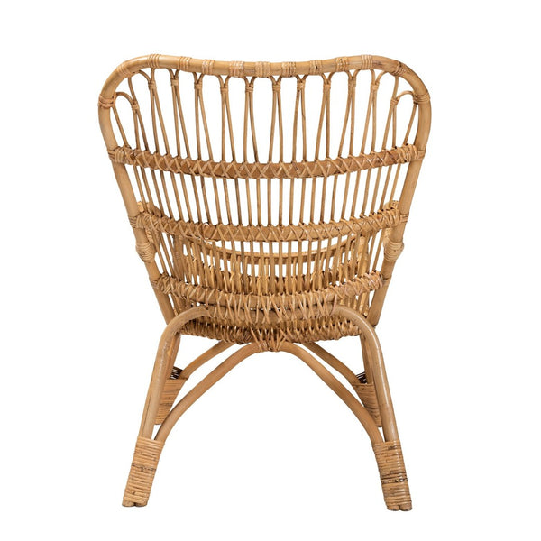 Baxton Studio bali Earvin Modern Bohemian Rattan Armchair - Handcrafted, Ergonomic Design for Stylish Living Spaces DC8005-Rattan-CC