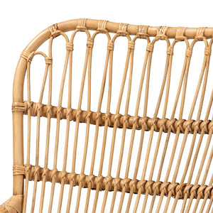 Baxton Studio bali Earvin Modern Bohemian Rattan Armchair - Handcrafted, Ergonomic Design for Stylish Living Spaces DC8005-Rattan-CC