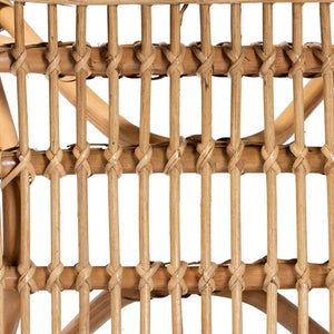 Baxton Studio bali Earvin Modern Bohemian Rattan Footstool - Handcrafted Natural Accent for Stylish Living Spaces DC8005-Rattan-Footstool