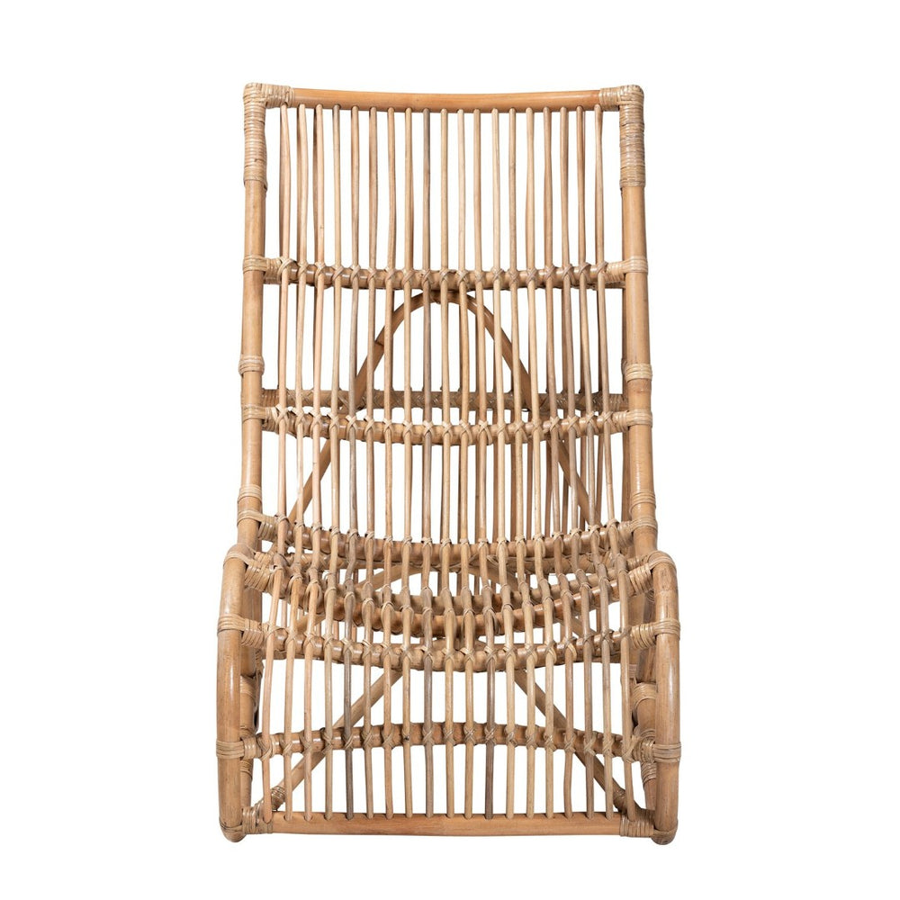 Baxton Studio bali Genera Handcrafted Modern Bohemian Natural Rattan Lounge Chair for Cozy Indoor & Outdoor Spaces DC512-Rattan-CC