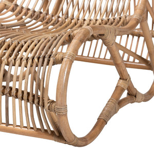 Baxton Studio bali Genera Handcrafted Modern Bohemian Natural Rattan Lounge Chair for Cozy Indoor & Outdoor Spaces DC512-Rattan-CC