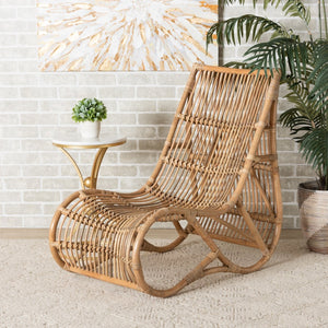 Baxton Studio bali Genera Handcrafted Modern Bohemian Natural Rattan Lounge Chair for Cozy Indoor & Outdoor Spaces DC512-Rattan-CC