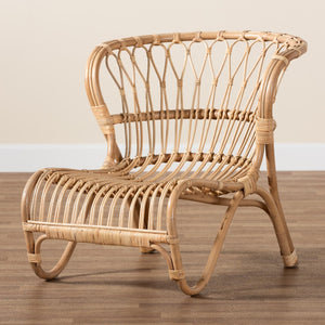 Baxton Studio bali Alaya Modern Bohemian Rattan Accent Chair: Handcrafted Comfort for Stylish Living Spaces DC151019-Rattan-CC