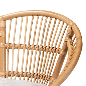 Baxton Studio bali Bali Adrina Modern Bohemian Rattan Dining Chair - Stylish Comfort with Sculptural Design & Cushion DC810-Rattan-DC