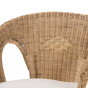 Baxton Studio Baxton Abbey 3-Piece Modern Bohemian Living Room Set – Handcrafted Rattan with Cozy Cushions Abbey-Rattan-3PC Set