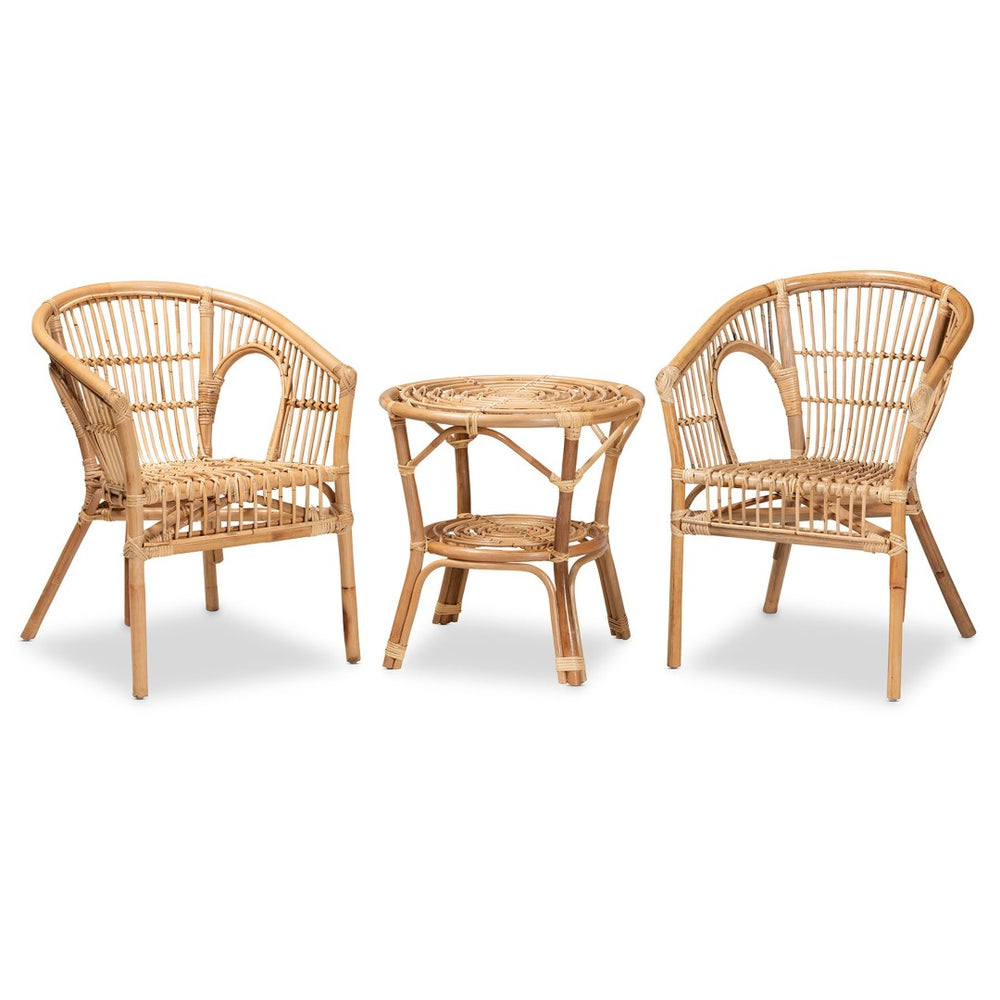Baxton Studio Baxton Studio Alleta 3-Piece Rattan Living Room Set - Modern Bohemian Comfort for Small Spaces Alleta-Rattan-3PC Set