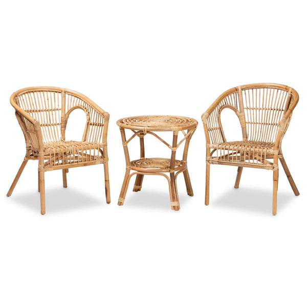 Baxton Studio Baxton Studio Alleta 3-Piece Rattan Living Room Set - Modern Bohemian Comfort for Small Spaces Alleta-Rattan-3PC Set