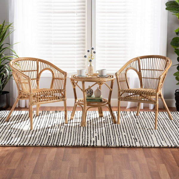 Baxton Studio Baxton Studio Alleta 3-Piece Rattan Living Room Set - Modern Bohemian Comfort for Small Spaces Alleta-Rattan-3PC Set