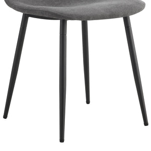 English Elm Table and Chair Set 7 Piece Marble Pattern Mdf Top with Linen Dining Seats Black,Dark Gray W1151S03917