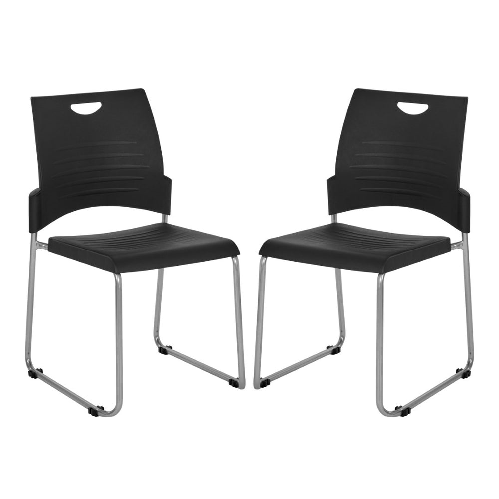 OSP Home Furnishings Sled Base Stackable Polyurethane Chair for Offices Lobbies and Classrooms Black STC8302C2-3