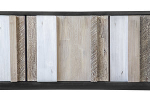 Lh Imports Metro Noir Havana Sideboard - Stylish Acacia & Iron Design With 3 Cabinets For Ideal Storage Solutions Brown,White,Black Solid Acacia,Iron,Mdf,Acacia Veneer Nha003b