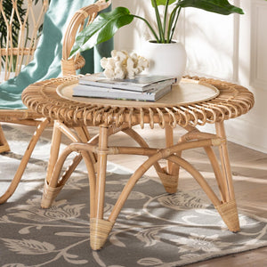 Baxton Studio bali Elani Modern Bohemian Rattan Coffee Table - Handcrafted, Lightweight, Stylish & Fully Assembled DC8012-Rattan-CT