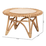 Baxton Studio Bali & Pari Elani Modern Bohemian Natural Rattan Coffee Table