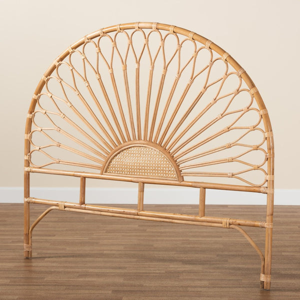 Baxton Studio bali Perenna Modern Bohemian Natural Rattan Headboard - Handcrafted, Stylish, and Effortlessly Chic Queen DC9045-Rattan-HB-Queen