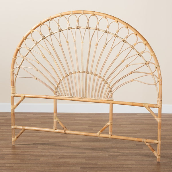 Baxton Studio bali Devereaux Modern Bohemian Rattan Queen Headboard - Handcrafted Natural Charm for Your Bedroom DC9046-Rattan-HB-Queen