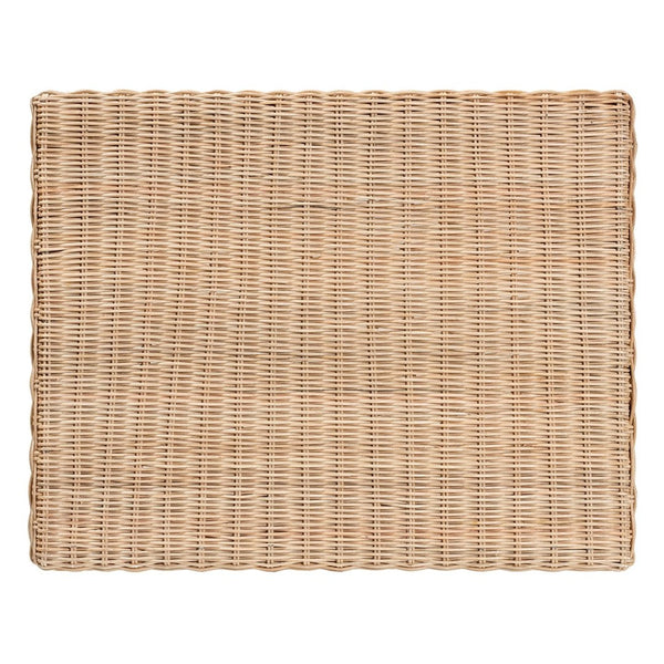 Baxton Studio bali Bali Farica Modern Bohemian Accent Bench in Natural Rattan & Mahogany - Handcrafted Charm & Style DC9050-Rattan-Bench