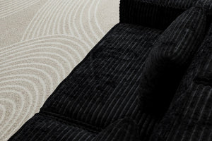 English Elm 106.3 Inch Large Striped Fabric Sofa - Modern Comfort For Living Rooms, Bedrooms & Apartments! W3147S00016